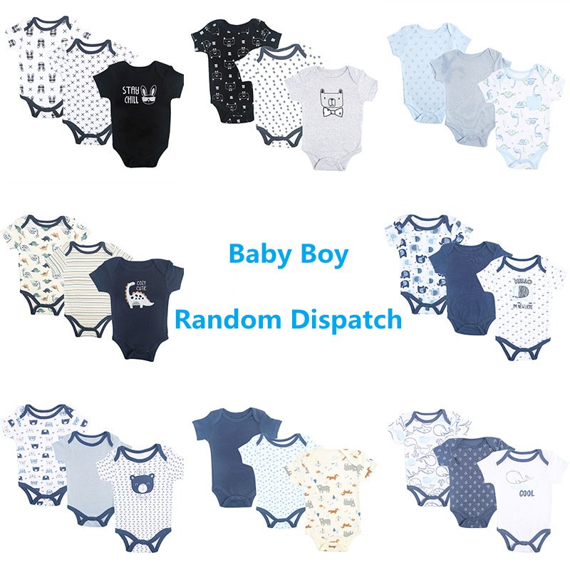 Summer Short-sleeved Newborn Baby Jumpsuit 0-1 Year Old Bag Fart Clothing Children's Baby Short Romper