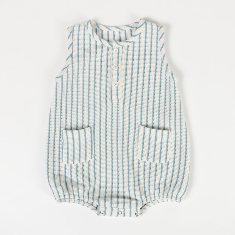 Summer Short Sleeves Toddler Boys Girls Solid Color Jumpers Waffle Fabric Baby Soft Rompers