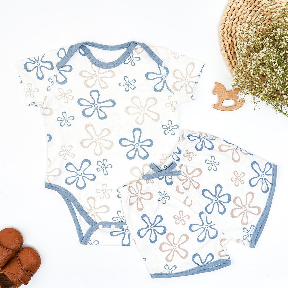 kangobaby bamboo baby romper set Short sleeve newborn cut printed pajamas baby jumpsuits