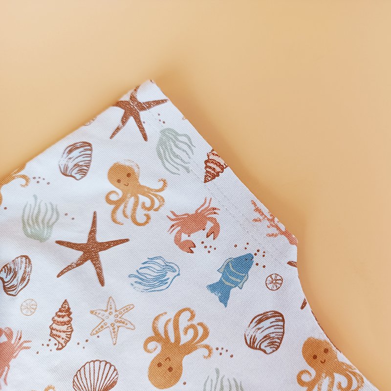 OEM Custom Print Colorful Cartoon Baby Bamboo Singlet Romper Cute Ocean Style Infant Sleepsuits Onesies Baby Clothing