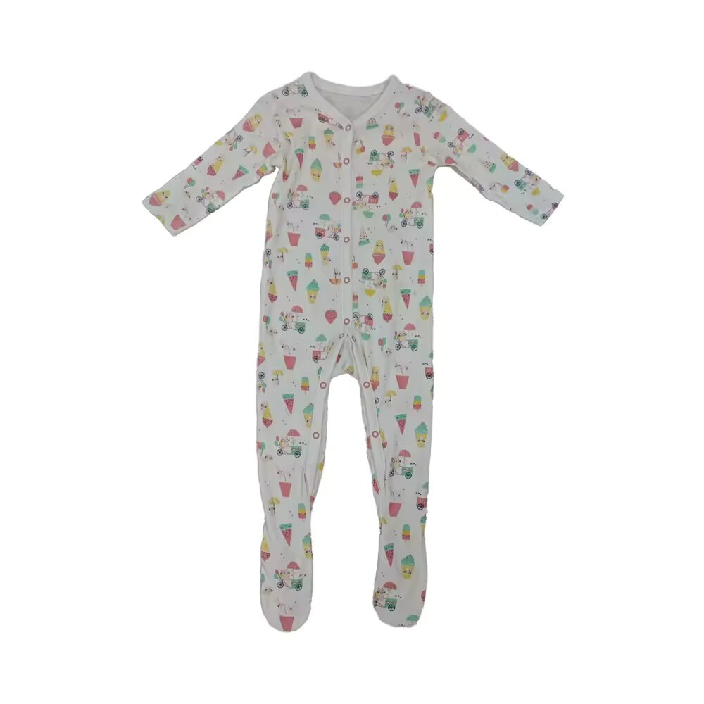 Baby Rompers 100% Cotton Short Sleeve Romper Summer Print Jumpsuit with Snap up Design and Button Closure for Boys and Girls
