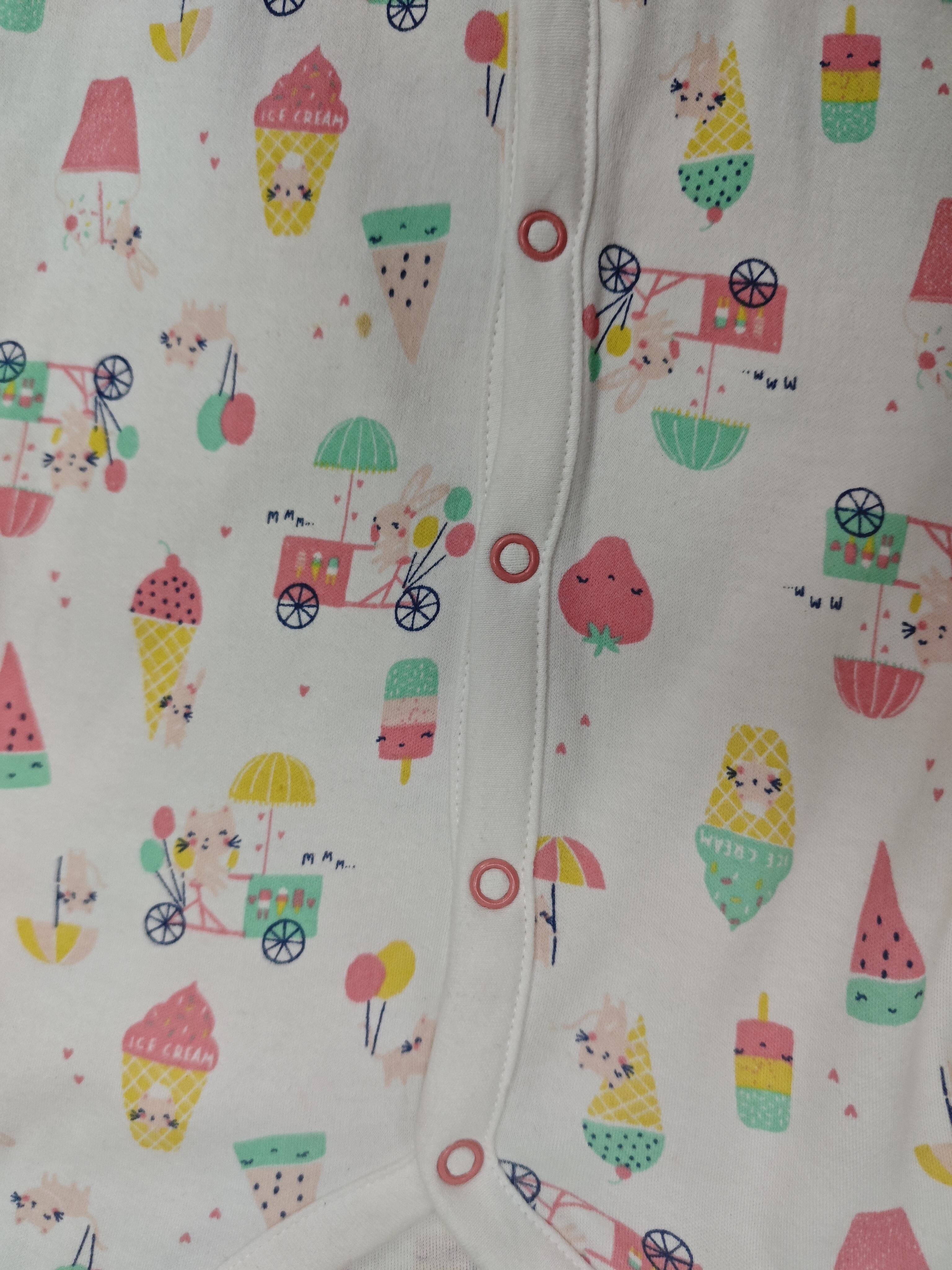Baby Rompers 100% Cotton Short Sleeve Romper Summer Print Jumpsuit with Snap up Design and Button Closure for Boys and Girls