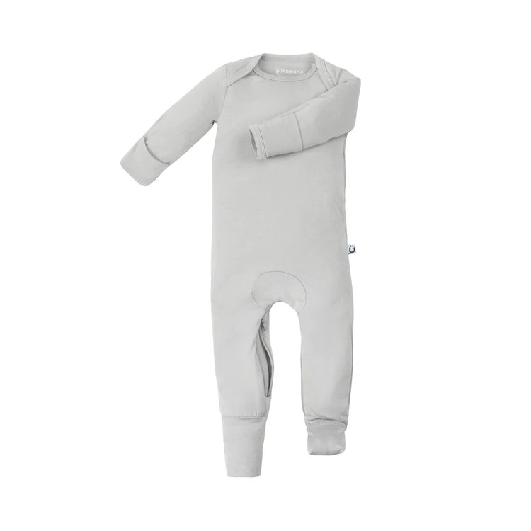 Custom Newborn Baby Footie Zipper Baby Clothes Romper Jumpsuit Organic Cotton Bamboo Baby Pajamas Boy Footed Diaper Zip Romper