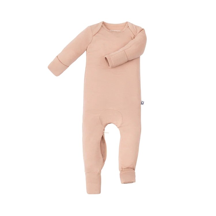 Custom Newborn Baby Footie Zipper Baby Clothes Romper Jumpsuit Organic Cotton Bamboo Baby Pajamas Boy Footed Diaper Zip Romper