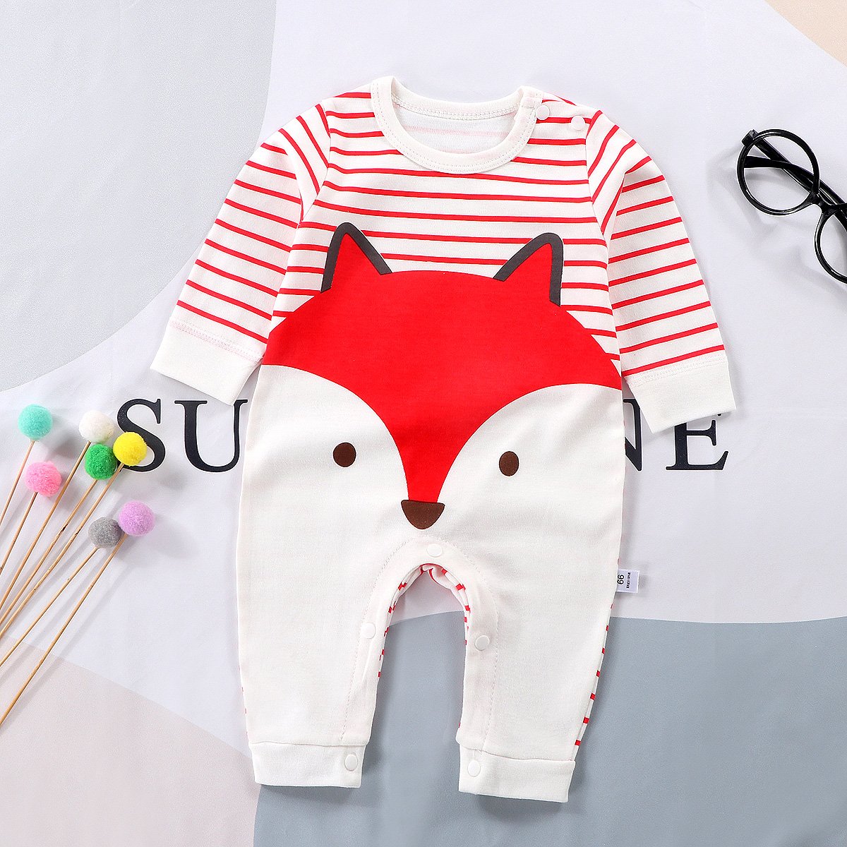 Baby clothes romper Spring Summer Autumn cotton romper with snap closure romper full sleeve
