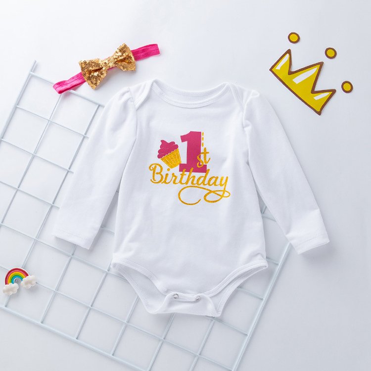 New Born Baby Romper Clothes Long Sleeve Baby Cotton Rompers First Year Birthday Outfit