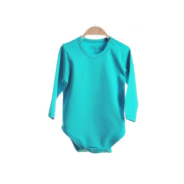 custom dyed organic cotton long sleeve baby rompers