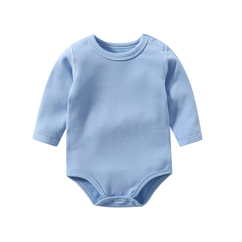 Wholesale Price Newborn Toddler Baby Clothes Snap Button 100% Organic Cotton Baby Romper Long Sleeve Organic Baby Clothing