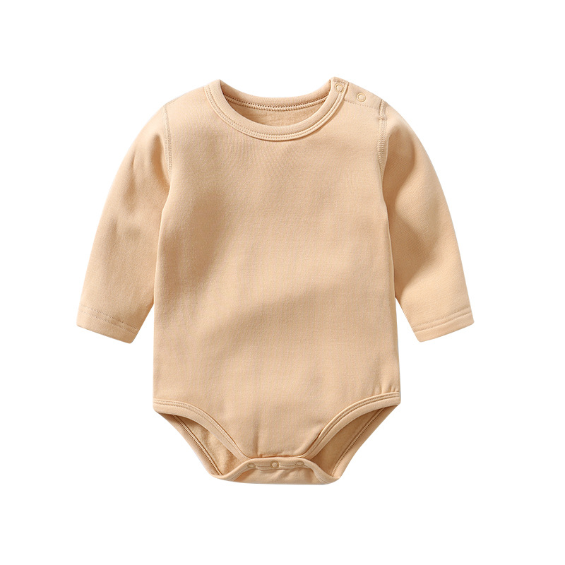 Wholesale Price Newborn Toddler Baby Clothes Snap Button 100% Organic Cotton Baby Romper Long Sleeve Organic Baby Clothing