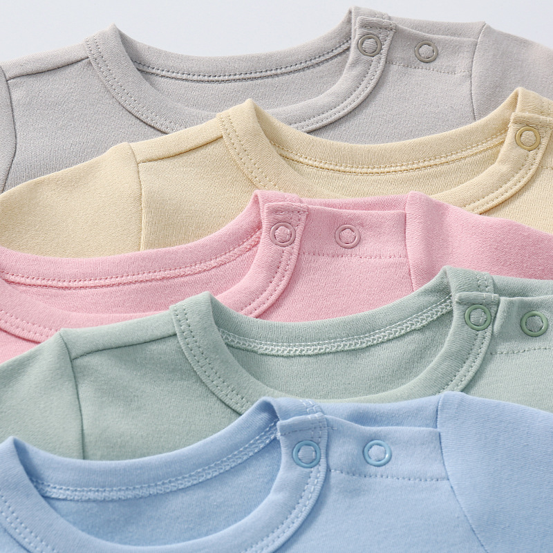 Wholesale Price Newborn Toddler Baby Clothes Snap Button 100% Organic Cotton Baby Romper Long Sleeve Organic Baby Clothing