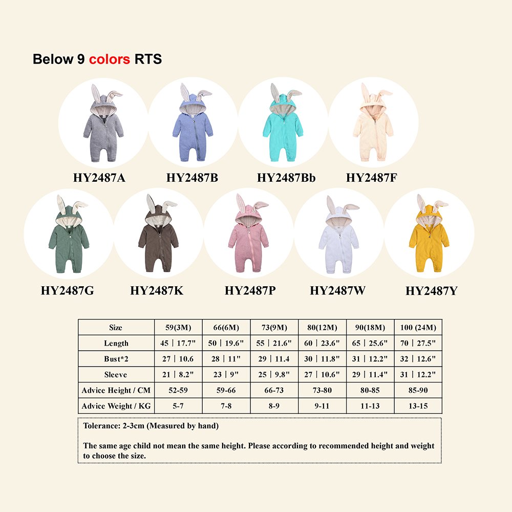 wholesale baby clothes cotton baby rompers jumpsuit boy girl newborn bunny romper plain winter cute new born baby clothing