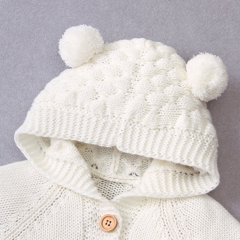 Baby Rompers Autumn Brown Long Sleeve Newborn Boys Girls Knitted Sweaters Jumpsuits Winter Toddler Infant Outfits One Piece Wear
