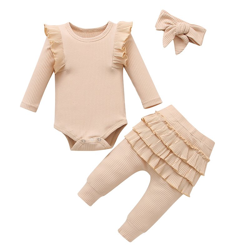 2024 European American Baby Girl Multi color Long Sleeve Pants Bow New Unisex Product Stylish Cotton