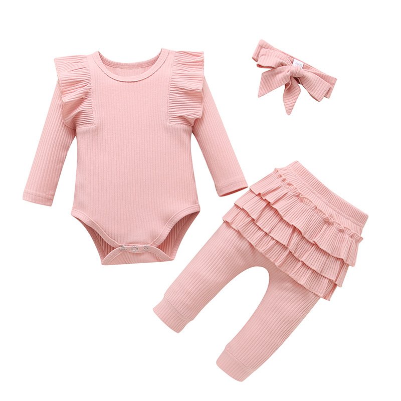 2024 European American Baby Girl Multi color Long Sleeve Pants Bow New Unisex Product Stylish Cotton