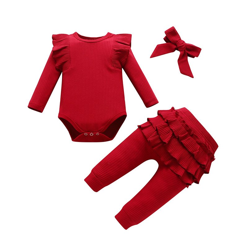 2024 European American Baby Girl Multi color Long Sleeve Pants Bow New Unisex Product Stylish Cotton
