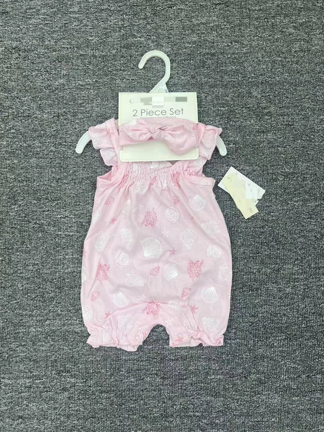 Factory Wholesale Newborn Baby Summer Cotton Rompers +Hair Band 2pcs Sets Sleeveless Jumpsuit For Babies
