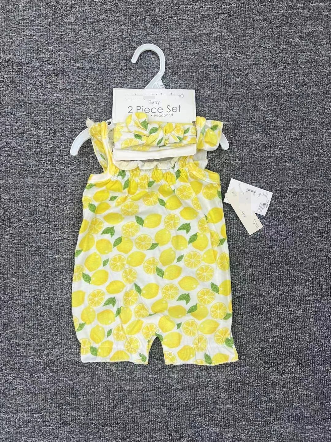 Factory Wholesale Newborn Baby Summer Cotton Rompers +Hair Band 2pcs Sets Sleeveless Jumpsuit For Babies