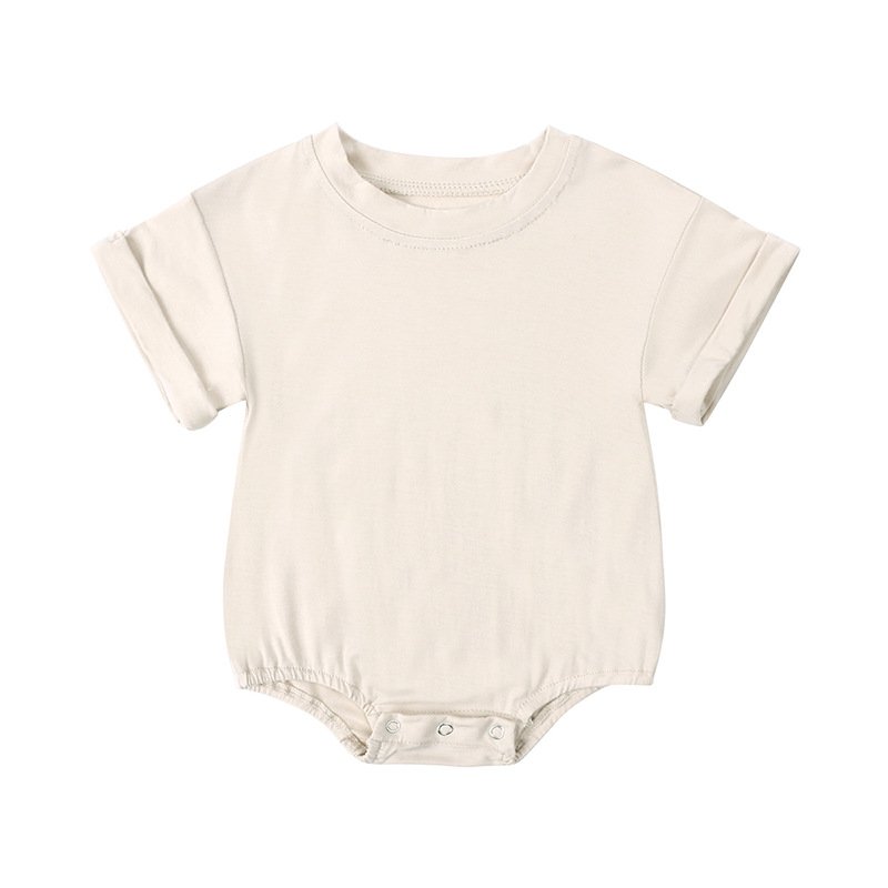 20123 Summer Baby Bamboo Sweatshirt Sublimation Oversized Bubble Romper Short Sleeve Unisex Cozy Bodysuit Sleeveless Knitted