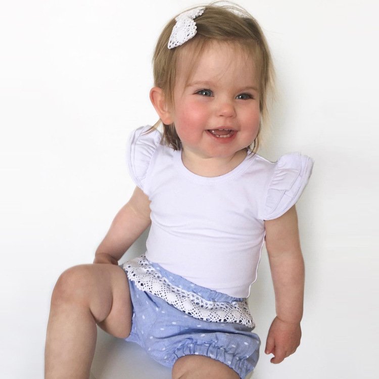 Customize Baby Girl Rompers 100% Cotton Babi Onesie Clothes Ruffled Flying Short Sleeve Summer Baby Onsies