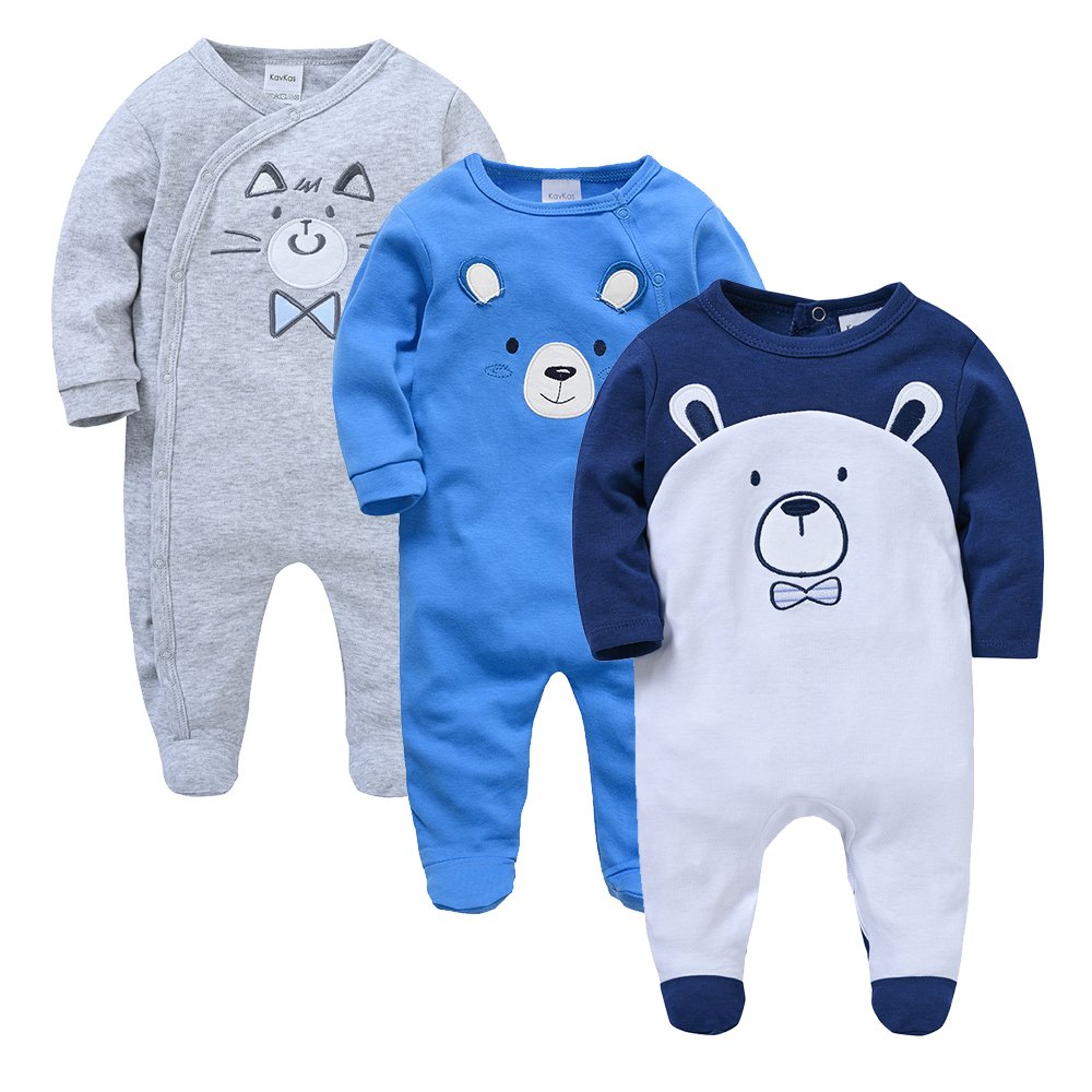 Newborn baby clothes soft cotton custom print designs infants baby rompers 3pcs set pijamas kids overalls