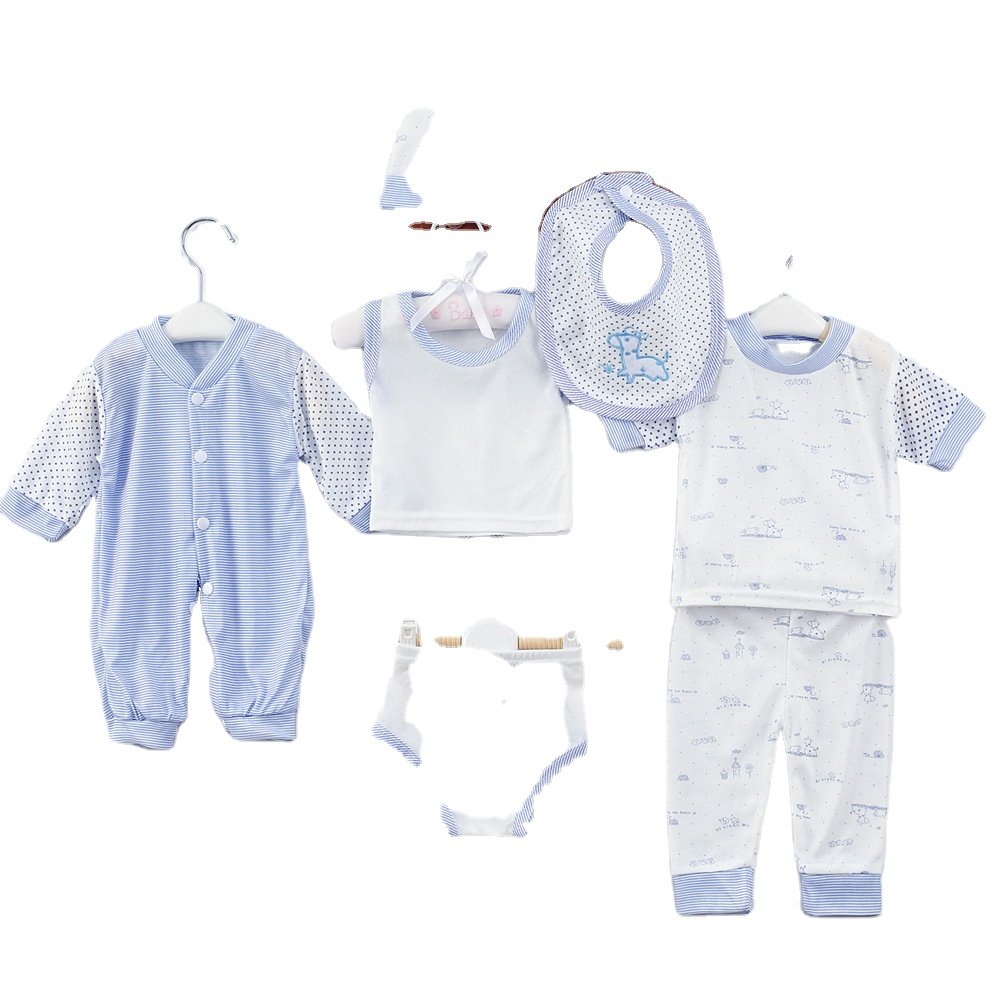 100% Cotton Spring Baby Romper Set New Born Baby Gift Set Casual Newborn Baby Clothes 8 Pcs Set Full Clothing