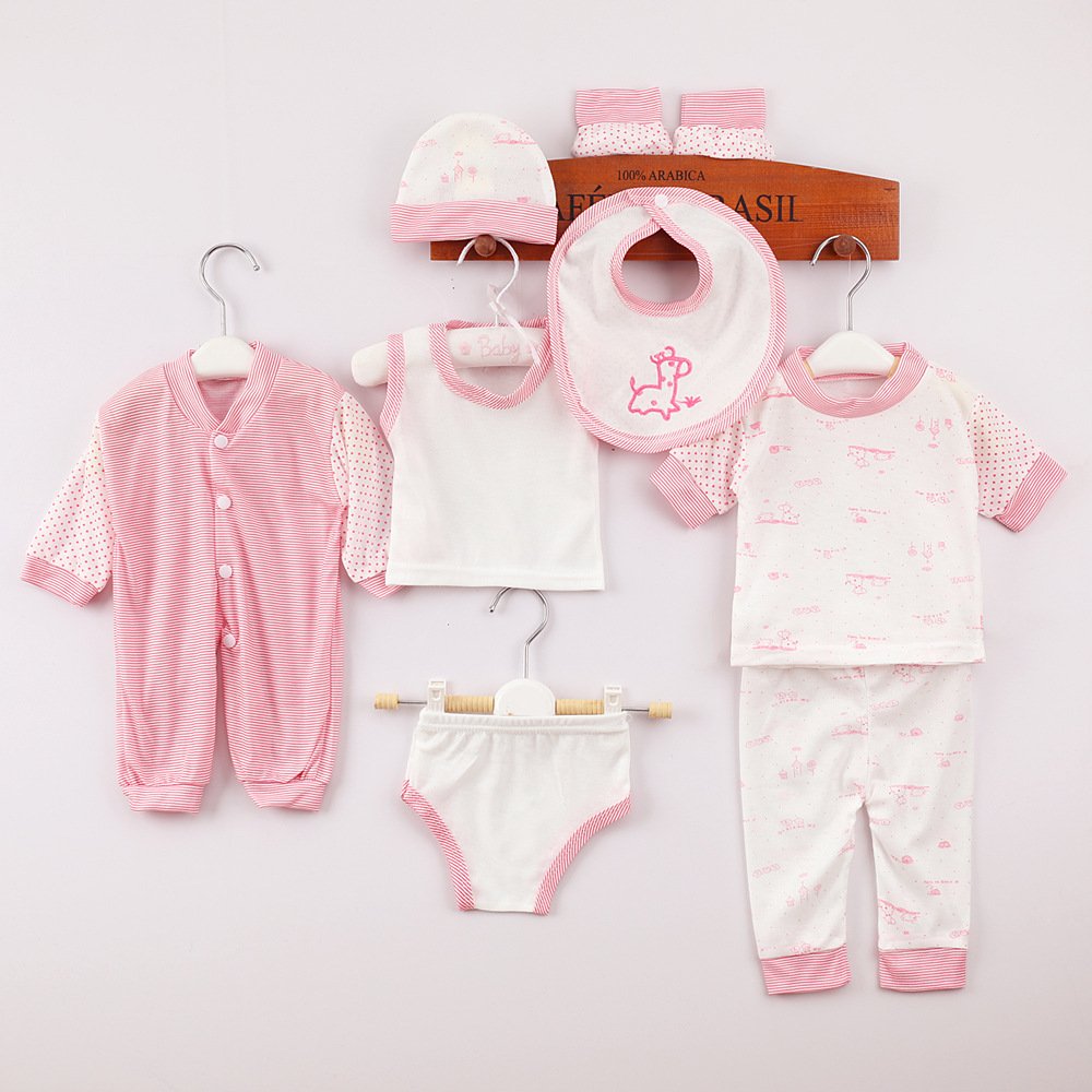 100% Cotton Spring Baby Romper Set New Born Baby Gift Set Casual Newborn Baby Clothes 8 Pcs Set Full Clothing