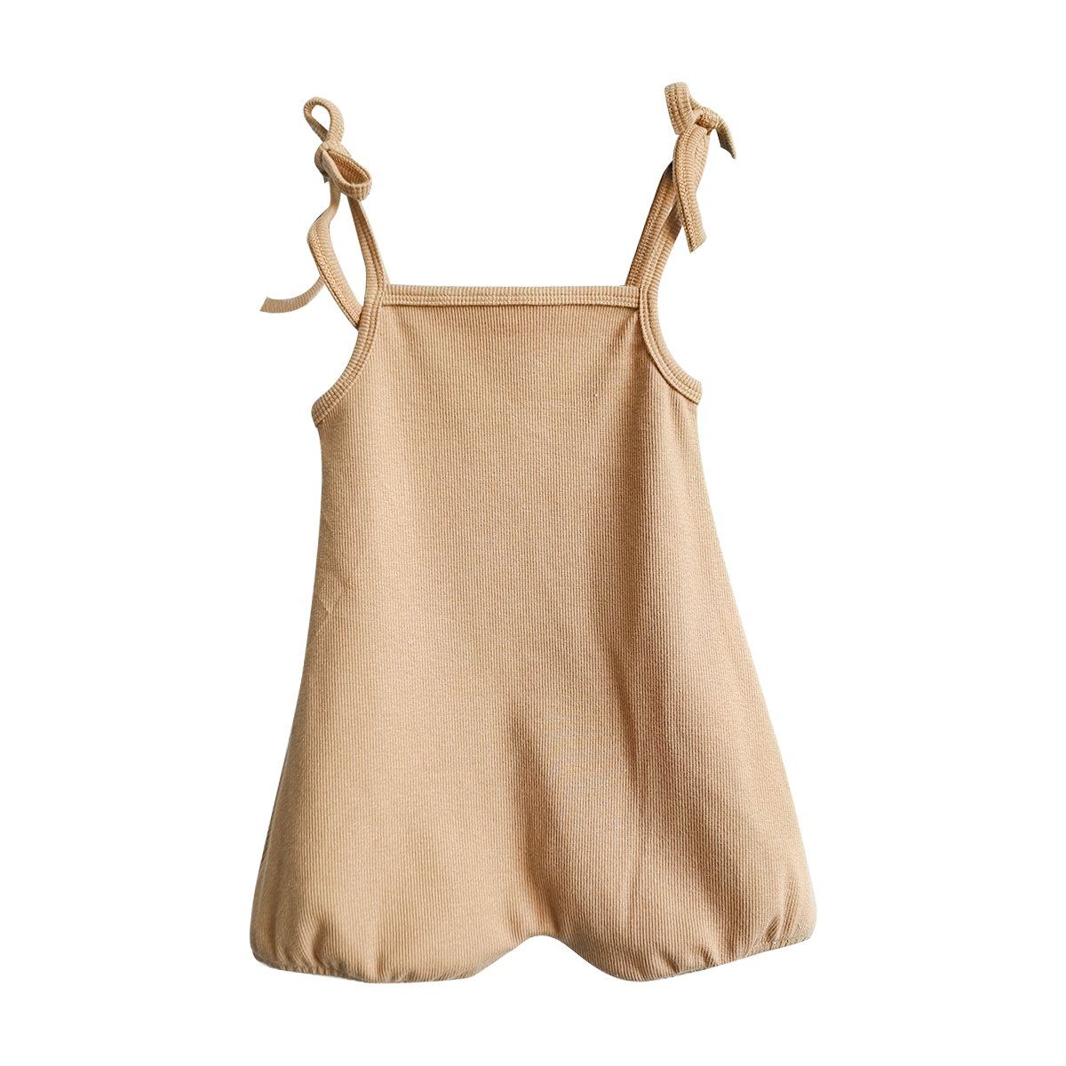Custom summer boys and girls rompers soft ribbed cotton romper baby girl cute knot singlet romper