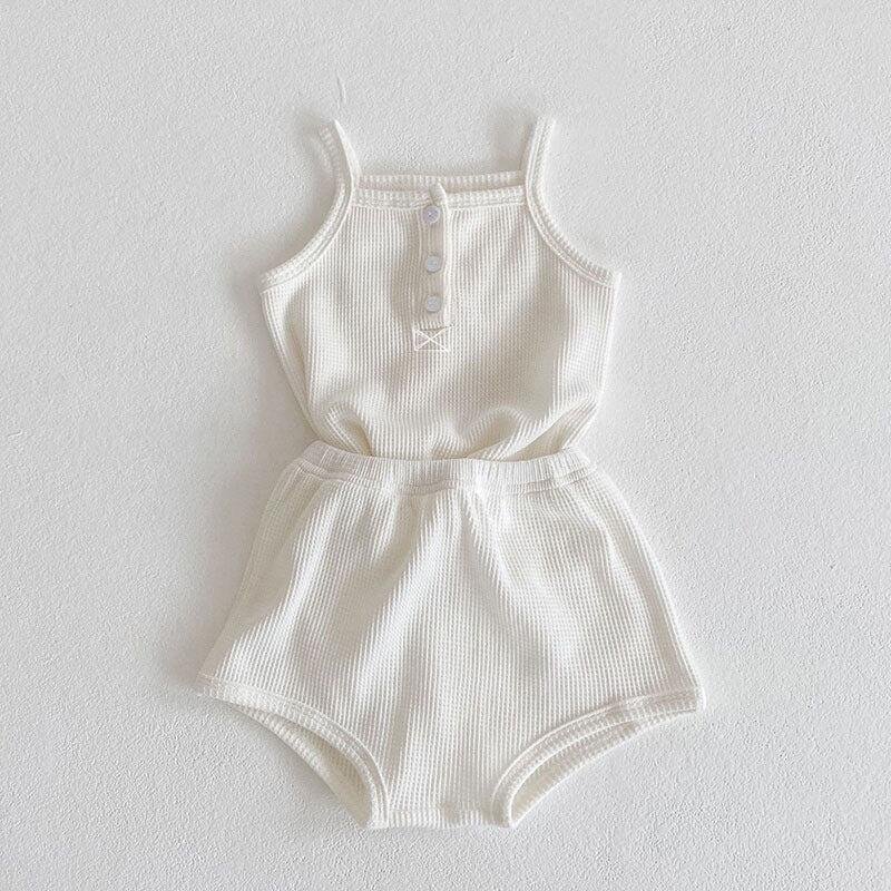 Custom summer boys and girls rompers soft ribbed cotton romper baby girl cute knot singlet romper