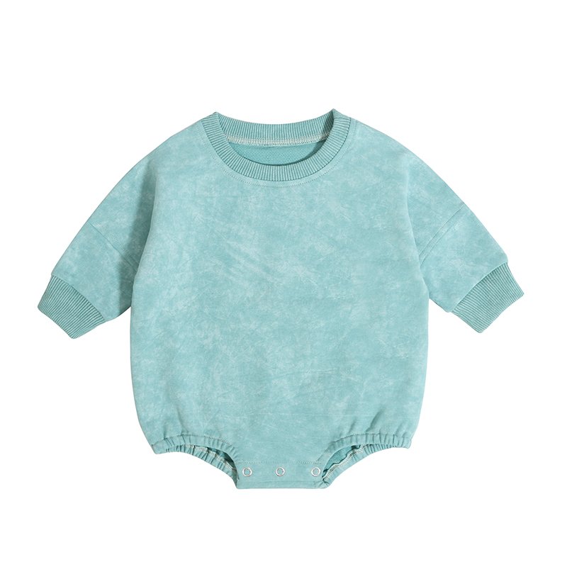Wholesale Baby Clothing China Autumn Winter Long Sleeve Solid Colour Organic Cotton French Terry Baby Rompers 0-3 Months