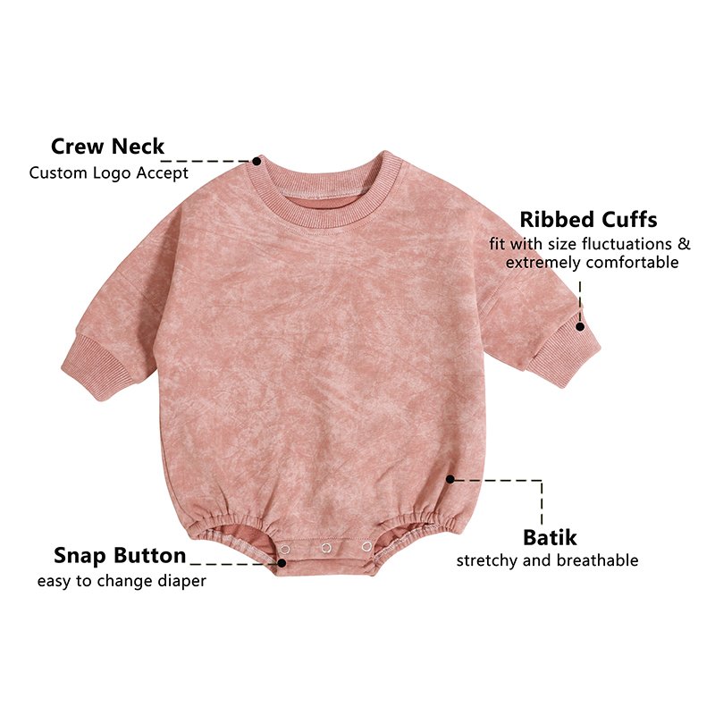 Wholesale Baby Clothing China Autumn Winter Long Sleeve Solid Colour Organic Cotton French Terry Baby Rompers 0-3 Months