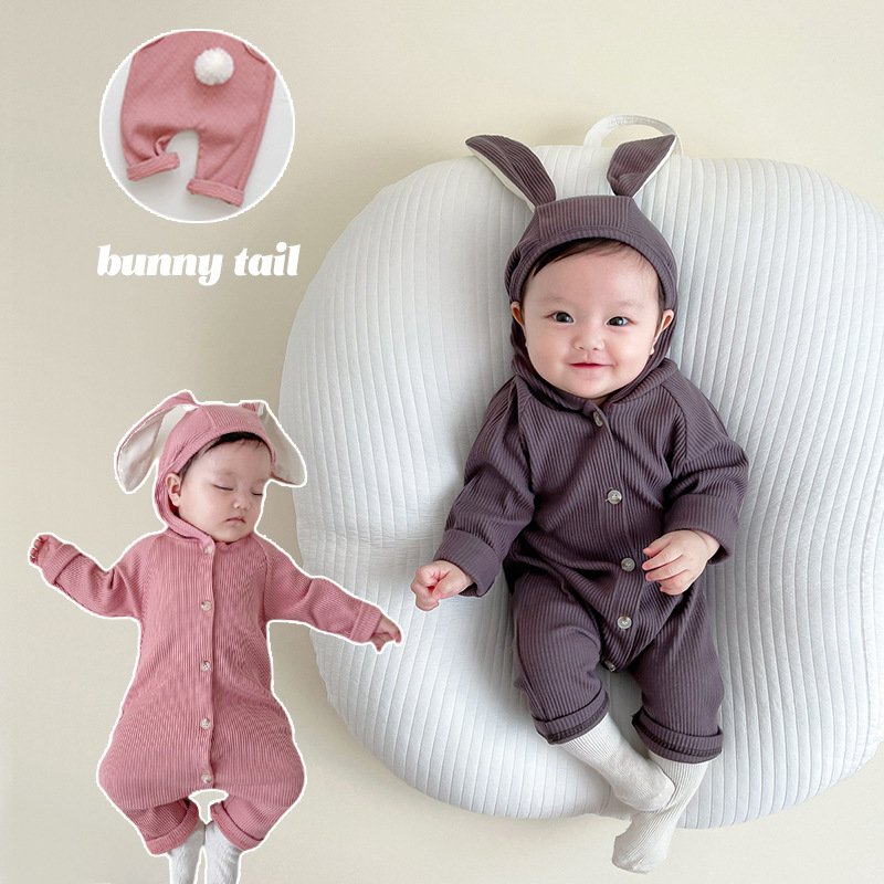 3 Colors New Girl Baby Cotton Cute Jumpsuits Long Sleeve Spring Autumn Rabbits Girls Boys Suit Baby Rompers