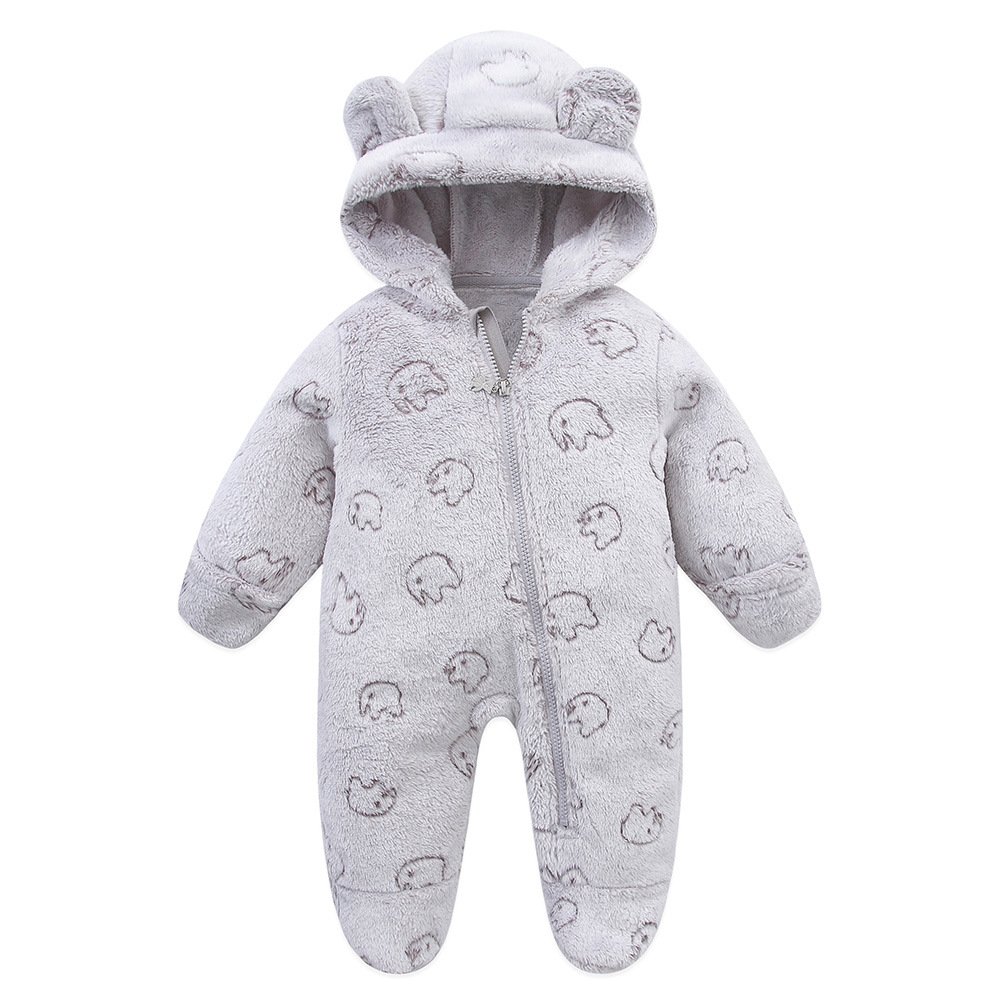 Newborn baby clothing winter warm rompers toddler boys girls long sleeve velvet thick jumpsuits baby soft sleepwear