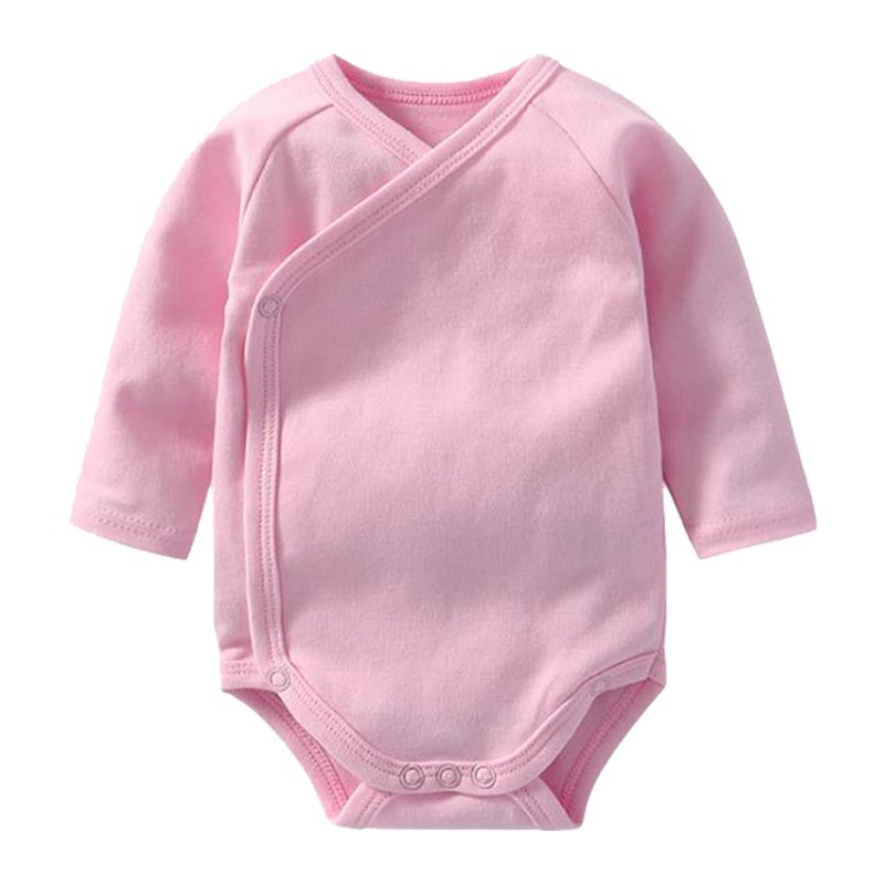 Baby Kimono Romper Long Sleeve Baby Pajamas Cotton Newborn Infant Bodysuit