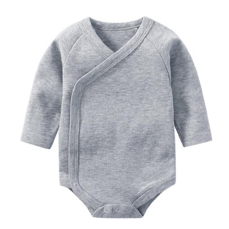 Baby Kimono Romper Long Sleeve Baby Pajamas Cotton Newborn Infant Bodysuit