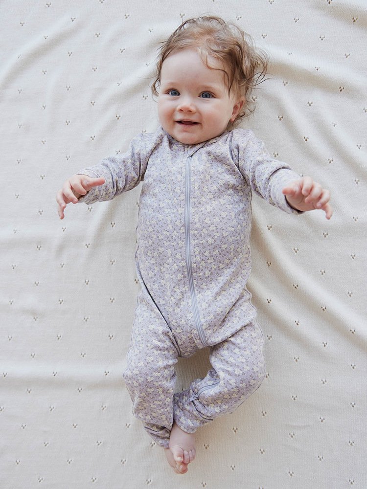 Unisex Floral Baby Jumpsuit Knitted Romper Bodysuit with Zipper ODM Supply for Fall