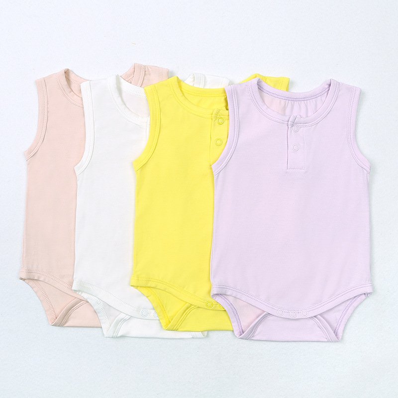 Certified Organic Cotton Knitted OEM Custom Print Soild Color Unisex Newborn Clothes Infant Bodysuit Baby Romper