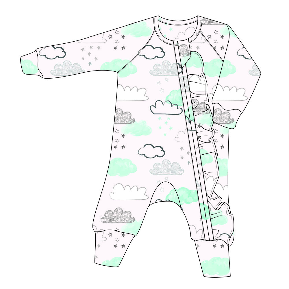 CHEER Bamboo Rayon Spandex Baby Footed Toddler Pajamas Romper Zip Front Play Sleeper Infant Baby Clothes Jumpsuit Romper