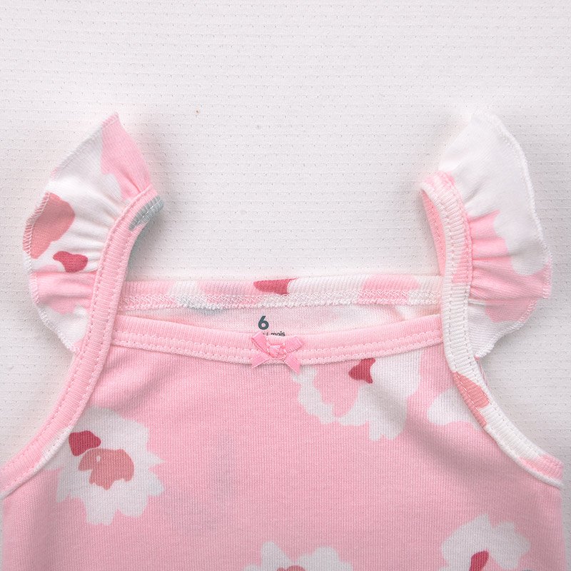 Summer 6-24month Baby Onesie Cotton Floral Sleeveless Romper Baby Bodysuit For Girls