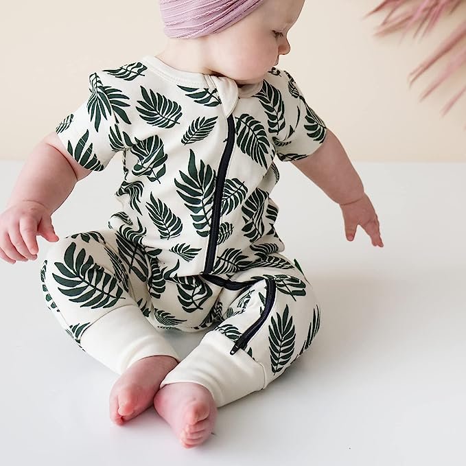 Summer short sleeve baby romper cotton organic bodysuit