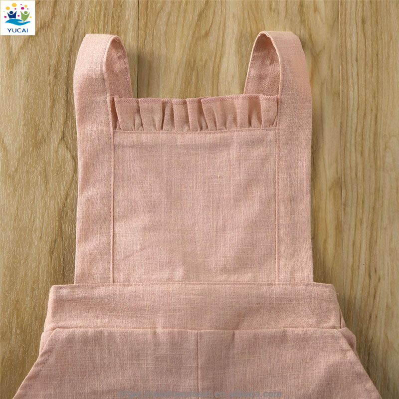 Infant Girls Cotton Linen Cute Ruffle Shorts Jumpsuit Toddler Baby Kids 2023 Clothes Children Rompers