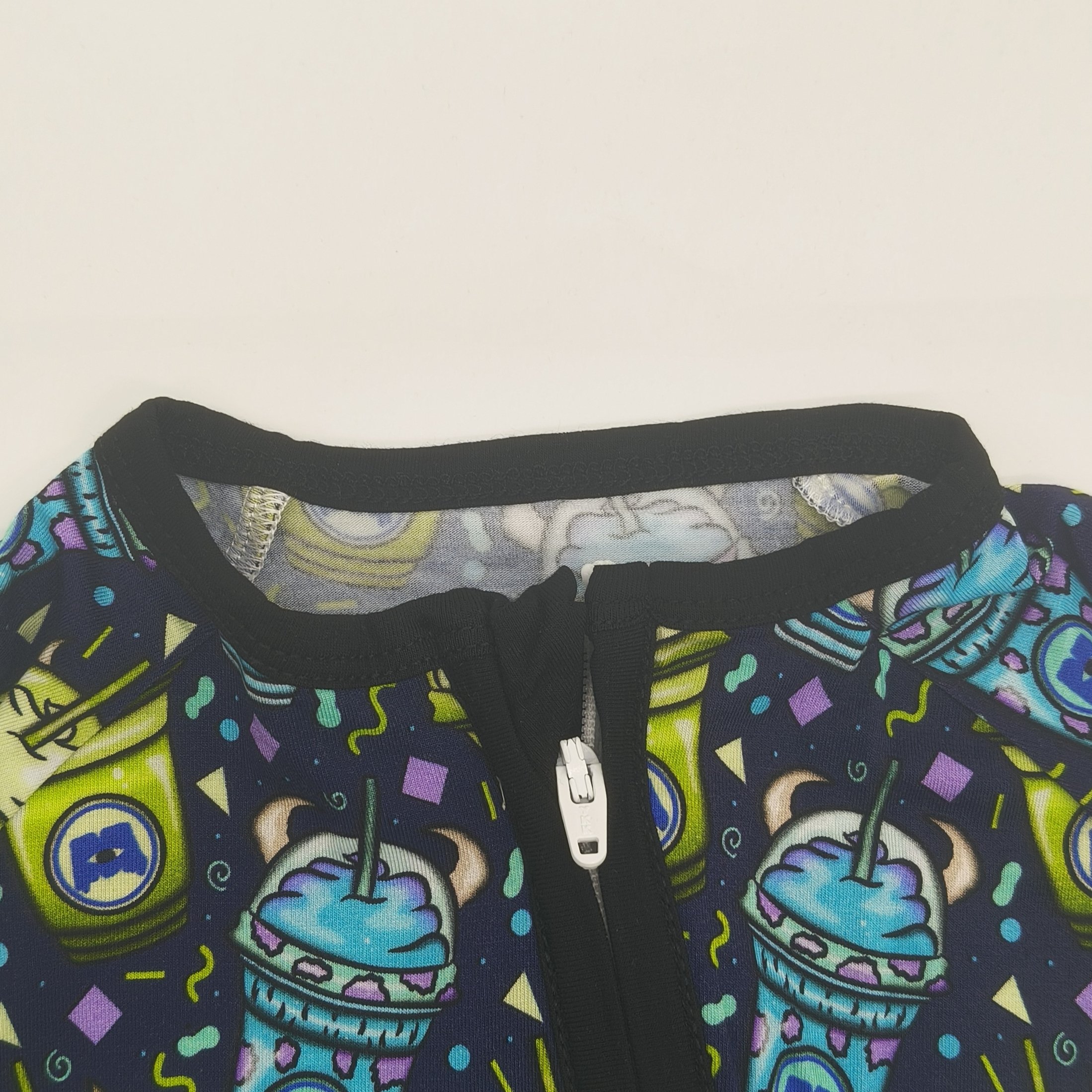 Hot selling Halloween ghost pattern long sleeve bamboo cotton double zipper baby clothes
