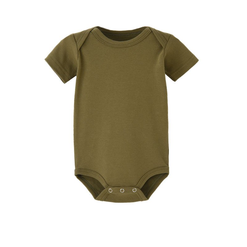 Good Quality Newborn Summer Triangle Onesie Clothes Solid Color Short-Sleeved Baby Rompers