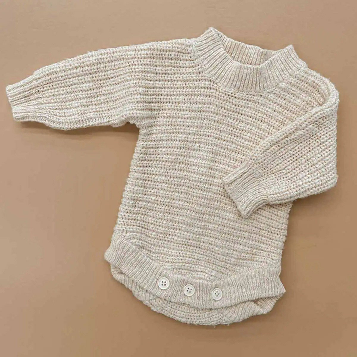 2024 New Design Custom Toddler Newborn Spring Striped Plain Long Sleeve Organic Cotton Baby Knit Romper