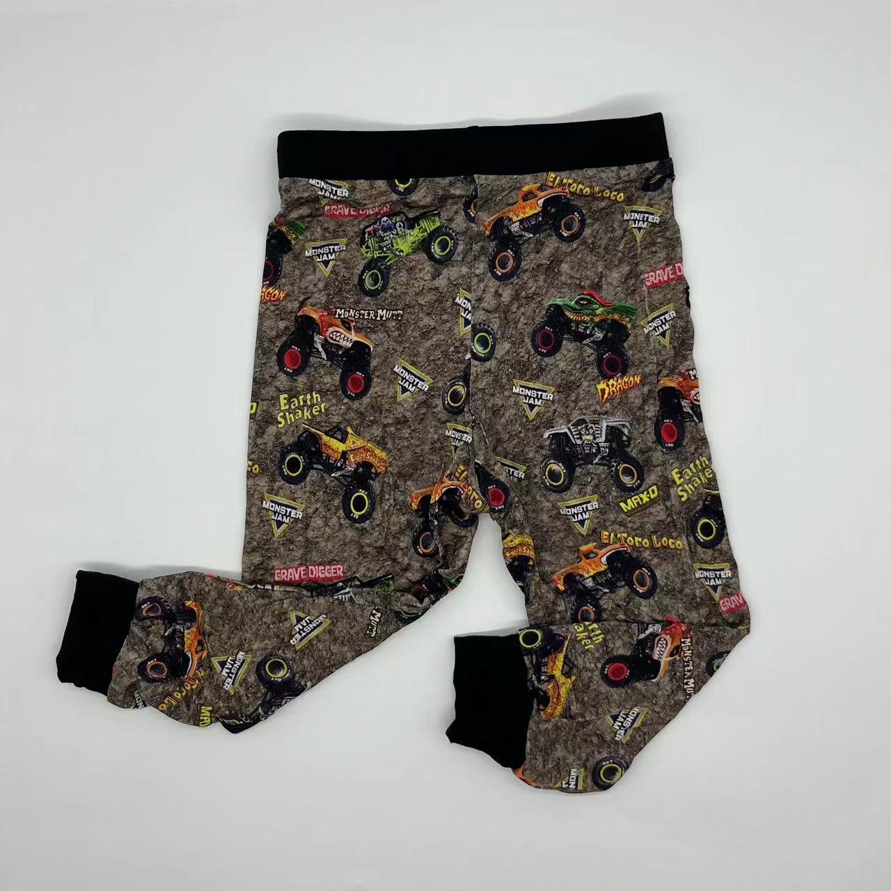 Cute bamboo spandex custom cartoon brown cat pattern long sleeves bodysuit baby rompers