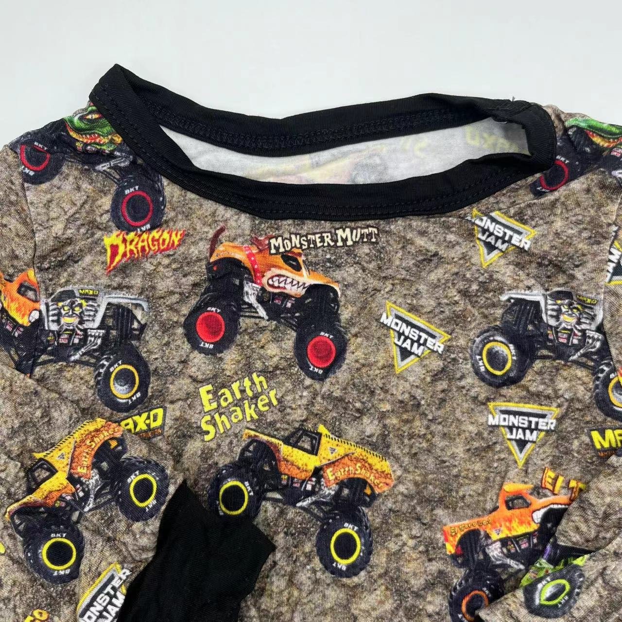 Cute bamboo spandex custom cartoon brown cat pattern long sleeves bodysuit baby rompers