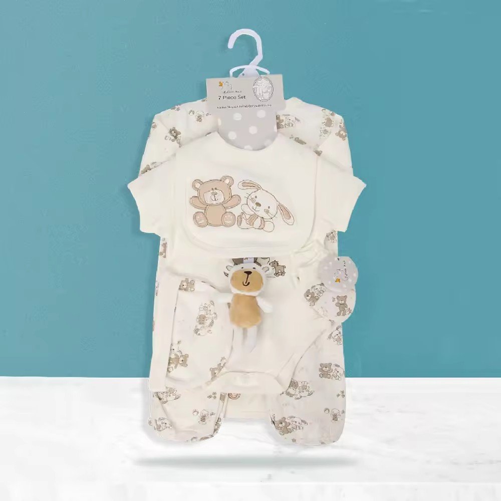 Wholesale Infant Newborn Summer Baby Clothes 7 Pcs Short Sleeve Bodysuits Body Onesie Newborn Baby Rompers
