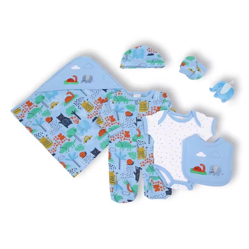 Wholesale Infant Newborn Summer Baby Clothes 7 Pcs Short Sleeve Bodysuits Body Onesie Newborn Baby Rompers