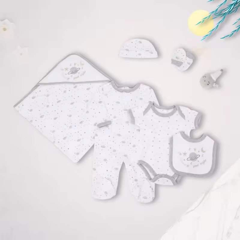 Wholesale Infant Newborn Summer Baby Clothes 7 Pcs Short Sleeve Bodysuits Body Onesie Newborn Baby Rompers