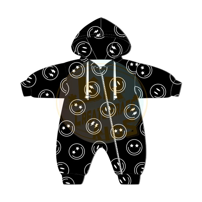 Wholesale New Design Customized Kids Infant Boys Terry Fabric Autumn Jumpsuits With Hat Baby Rompers Clothes