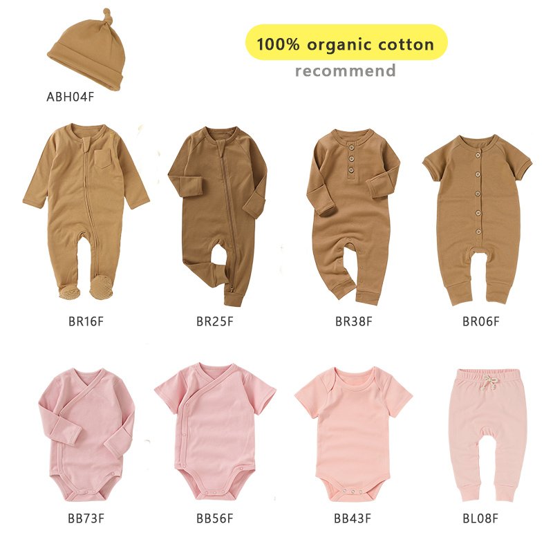 Customized logo from 20pcs 100% Organic Cotton Kimono Baby Short Romper Fold Over Cuff Newborn Infant Romper